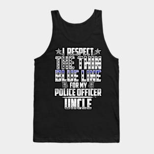 Uncle Police Officer Thin Blue Line Tank Top